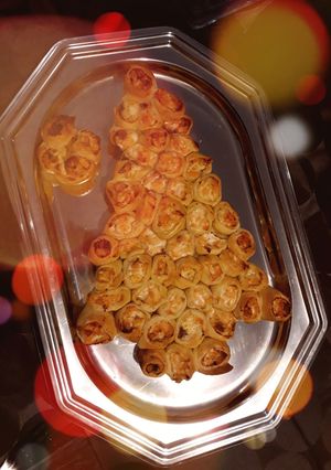 Une photo de Sapin de Noël feuilleté, au saumon