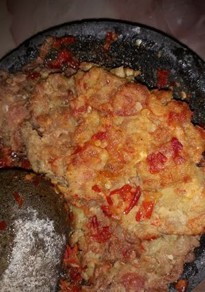 Foto resep Mie telur krispi geprek