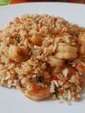 Arroz chaufa con langostinos