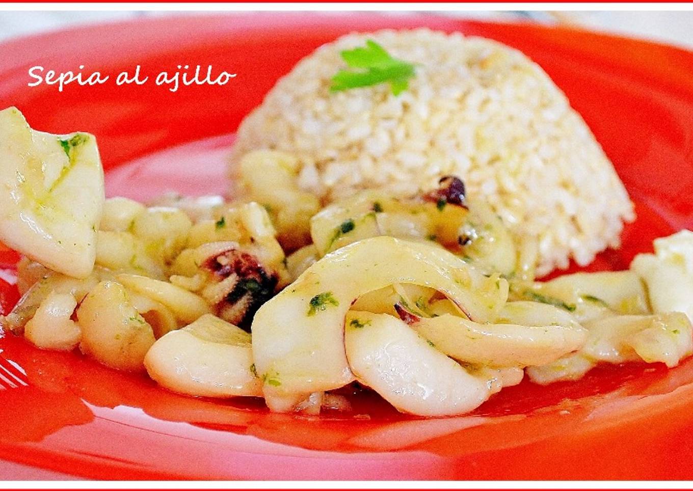Sepia al ajillo. (Thermomix)