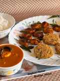 Seafood Platter – Mom Special ❤️(Prawns Curry, Fish Cutlet, Fish Fry & Steamed Basmati Rice)