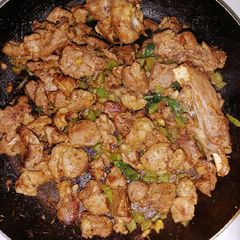 A picture of Butter fried goat meat.