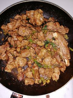 A picture of Butter fried goat meat.