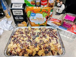 Eggnog bread pudding