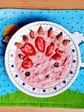 Overnight oats con frutillas congeladas 🍓 Porridge de avena y fresas congeladas 🍓