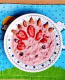 Overnight oats con frutillas congeladas 🍓 Porridge de avena y fresas congeladas 🍓