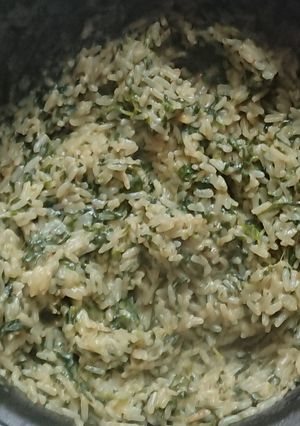 Una foto de Arroz con espinacas