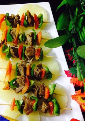 A picture of Beef skewers.