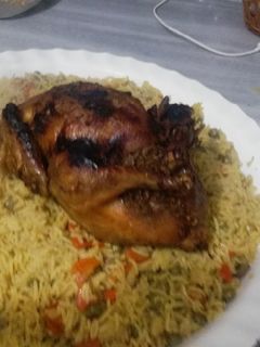 صورة لوصفة دجاج محشي بأرز الاوزي