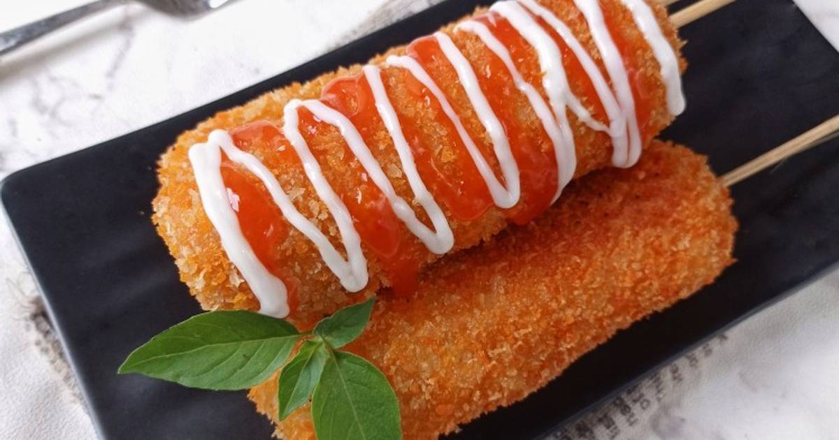 Resep Corndog roti tawar isi sosis oleh Mama Queen - Cookpad
