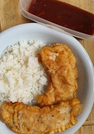 Illatos omlós csirke, édes savanyú szósszal recept fotója