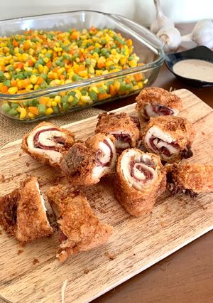 Foto resep Chicken Cordon Bleu with Fresh Mix Vegetable