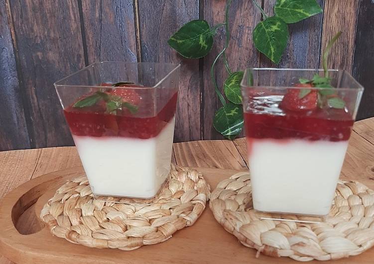 Bahan Puding susu strawberry | Langkah Membuat Puding susu strawberry Yang Lezat Sekali