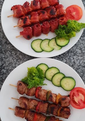A picture of Kebabs Beef & Bacon.