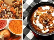A picture of lentils with chorizo