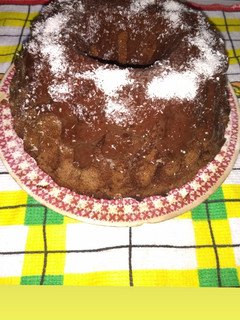 Una foto de Torta de café 🤩 sin huevos + un topping o glaseado de🍫y🥥