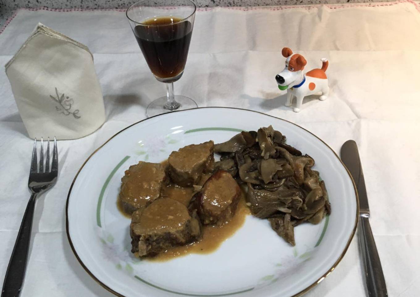 Solomillo de cerdo con setas