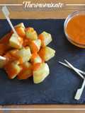 Patatas confitadas con salsa brava con Thermomix