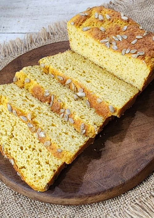 Una foto de 🍞Pan de garbanzos de lata (otra versión 😅) 🍞#singluten