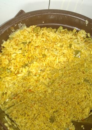 A picture of Coconut rice and pepper gizzard.