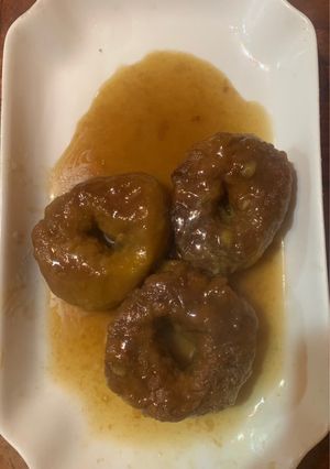 Una foto de Picarones en chancaca