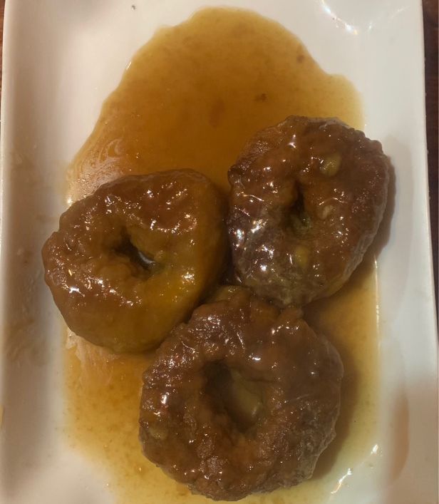 Una foto de Picarones en chancaca