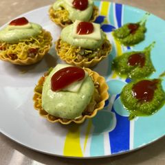 A picture of Sprout Chaat Canapes.