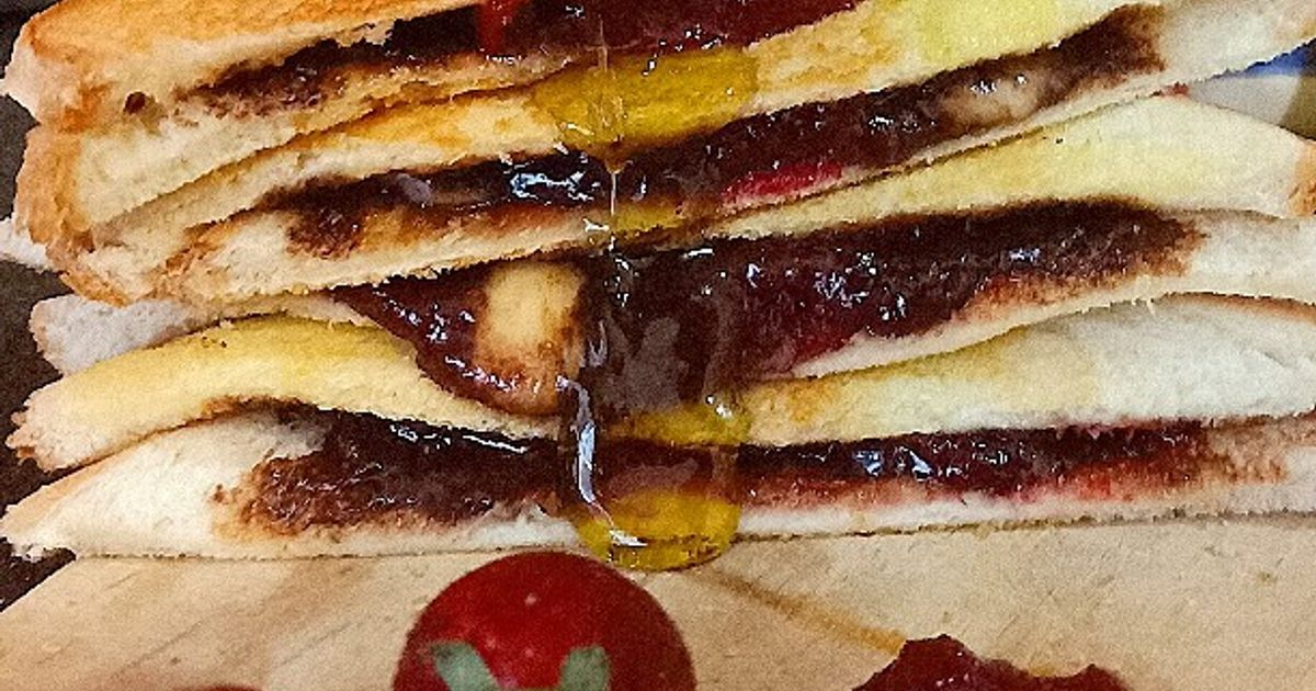 Resep roti bakar coklat selai stroberi rumahan enak dan mudah - Cookpad