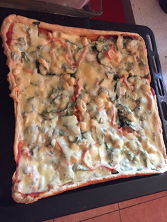 Una foto de Pizza vegetariana