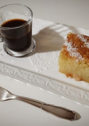 Une photo de Gâteau de semoule noix de coco ❤