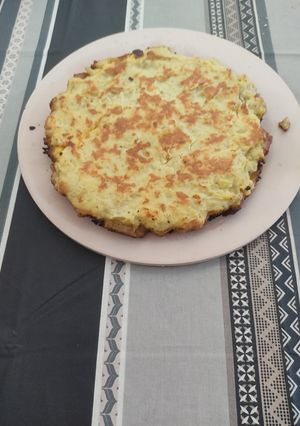 Une photo de Tortilla aux pommes de terres, cheddar et jambon