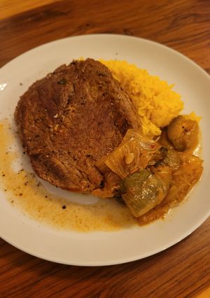 Una foto de Roast beef al horno con verduras!!