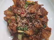A picture of pork belly leeks garlic