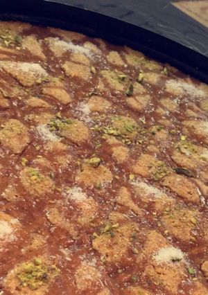 صورة لوصفة بسبوسة التمر او بسبوسة ديور😌❤️