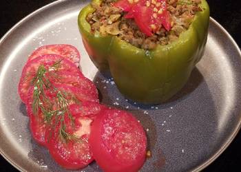 New Recipe Greek Inspired Stuffed Green Peppers Savory Delicious