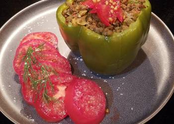 Easiest Way to Recipe Tasty Greek Inspired Stuffed Green Peppers