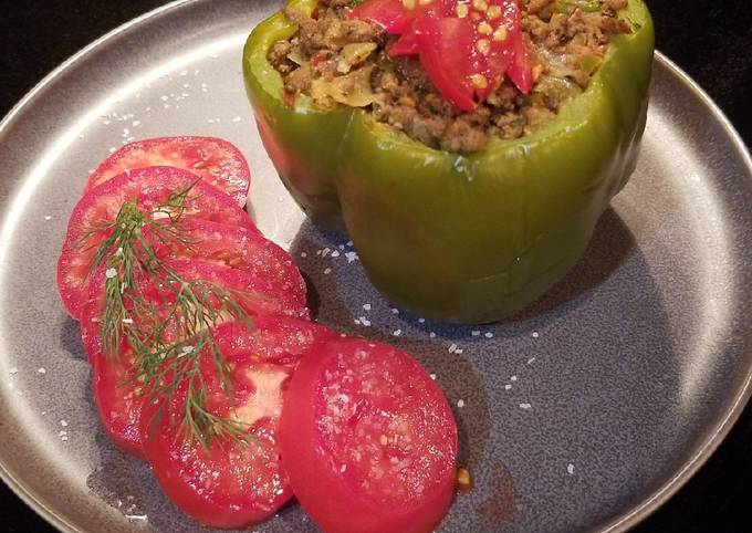 Greek Inspired Stuffed Green Peppers recipe main photo