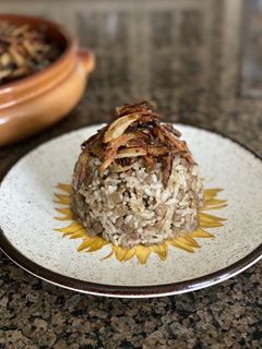 صورة لوصفة مجدرة رز وعدس ولا أطيب