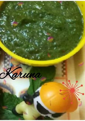 A picture of Mint and Corinder leaves chutney.