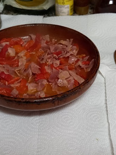 Una foto de Lacón con pimientos asados con ajos