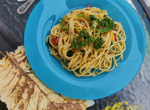 A picture of Spaghetti Aglio e Olio.