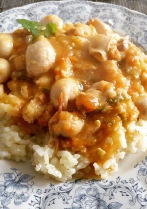 Una foto de Chipirones rellenos con arroz blanco