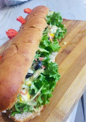 A picture of Multigrain bread veggie sandwiches.