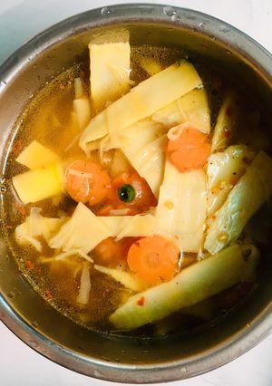 Hình của món Canh măng tươi cho ngày ăn chay.