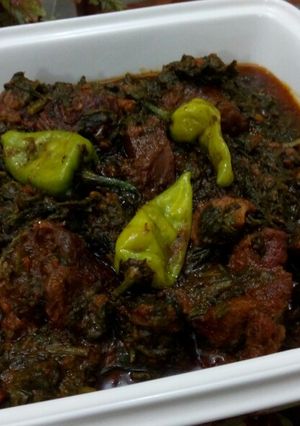 A picture of Palak Gosht.