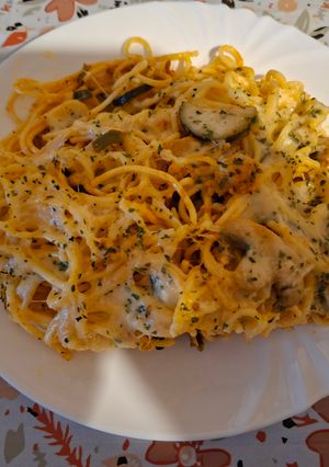 Zöldsèges,gombàs spagetti sütőben sütve 🍜🍜🍜 recept fotója