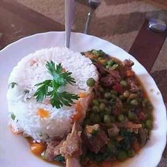 A picture of Coconut rice# theme challange.