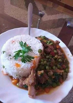 A picture of Coconut rice# theme challange.