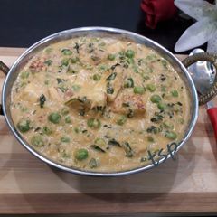 A picture of Paneer methi mater malai healthy and rich creamy texture.