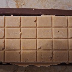 A picture of Chickpea boiled bar with peanut butter.